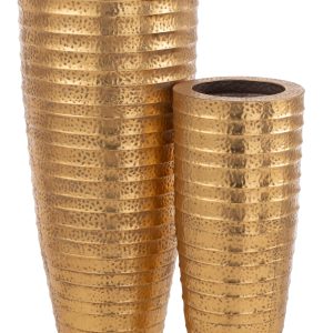 J-Line vaas Egypte – metaal – goud – 2 stuks – 122 cm hoog