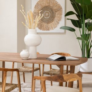 J-Line wanddecoratie Ibiza Cirkel – canvas/verf – creme/wit – large