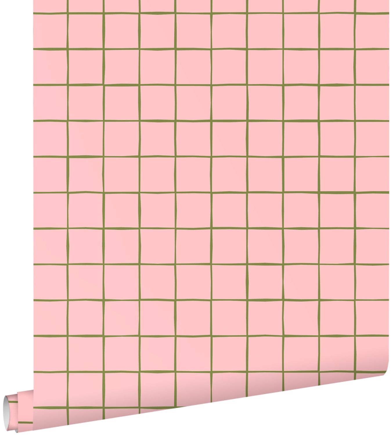 ESTAhome behang geblokt motief licht roze - 0.53 x 10.05 m - 131594