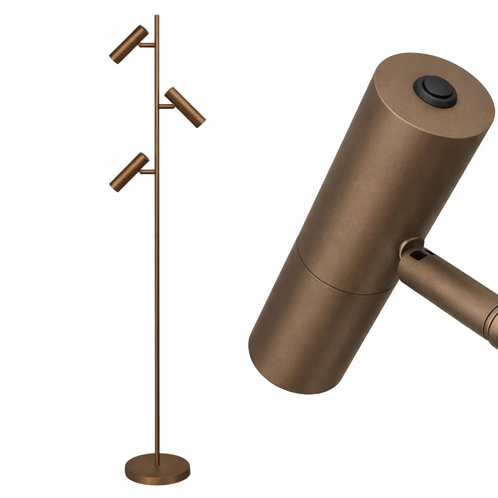 Freelight vloerlamp Undici - 3 lichts - 22 x 165 cm - brons