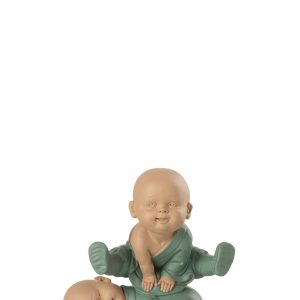 J-Line figuur Monnik Springend – polyresin – groen