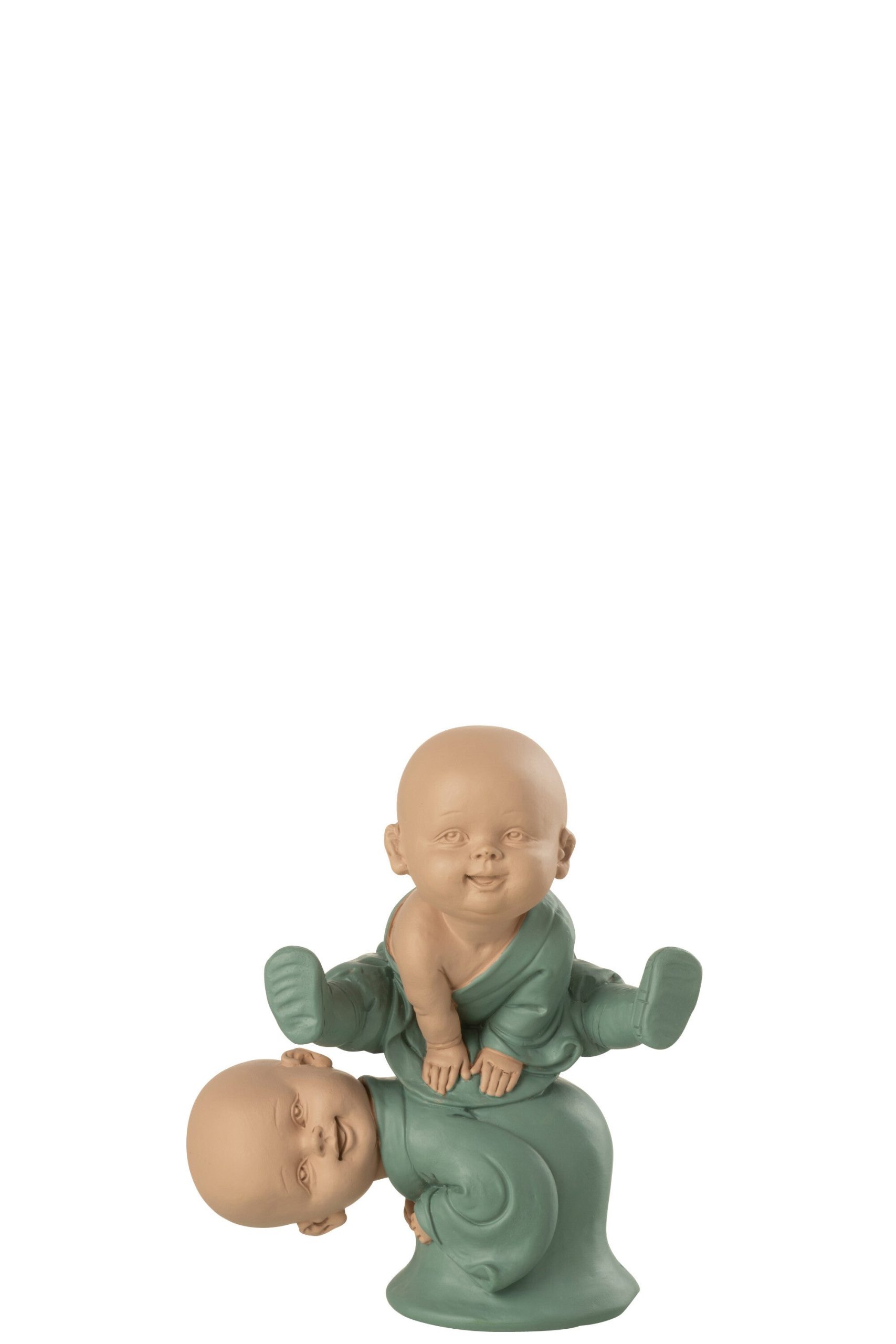 J-Line figuur Monnik Springend - polyresin - groen