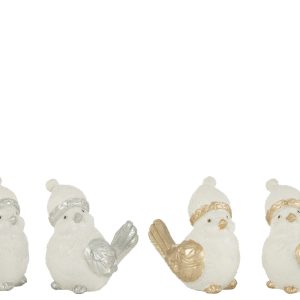 J-Line figuur Vogels Hoed – polyresin – zilver/goud – large – 4 stuks J-Line figuur Vogels Hoed – polyresin – zilver/goud – large – 4 stuks