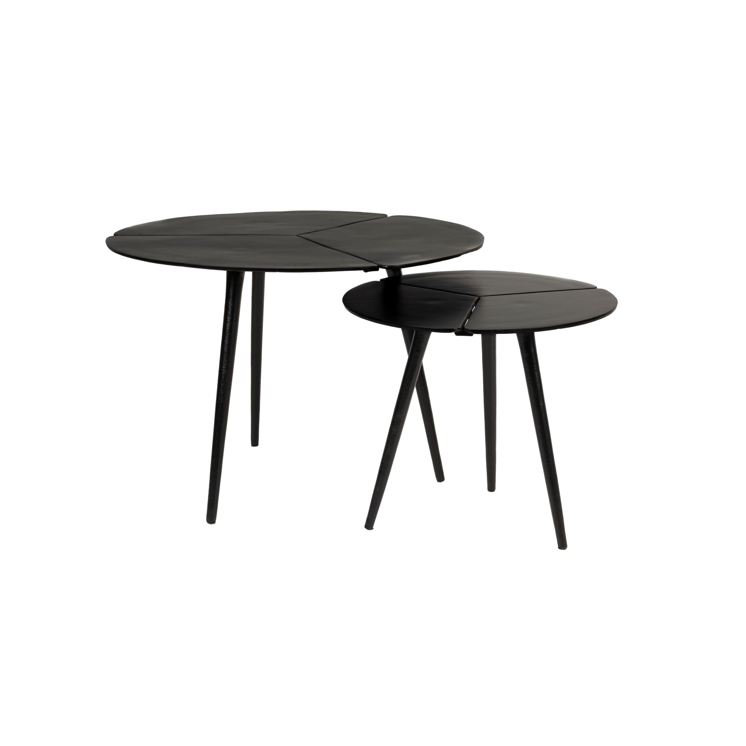 Housecraft Living Kourdeboer Bijzettafel Rond Aluminium Zwart - Set va