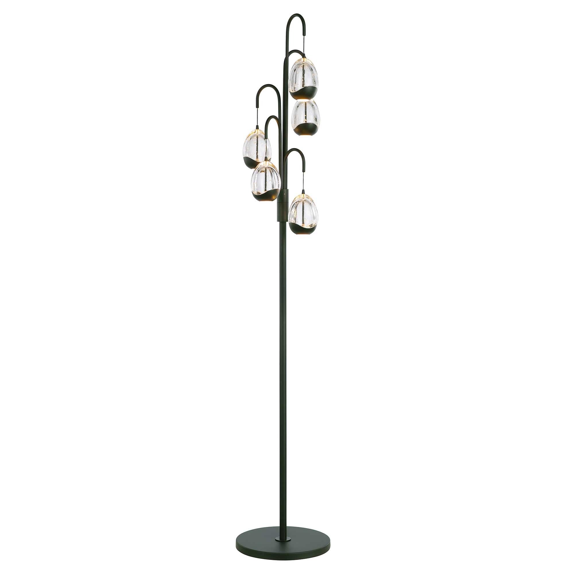 Highlight vloerlamp Clear - 5 lichts - 28 x 166 cm - helder zwart