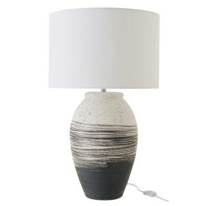 J-Line tafellamp Rolph – keramiek – zwart/beige
