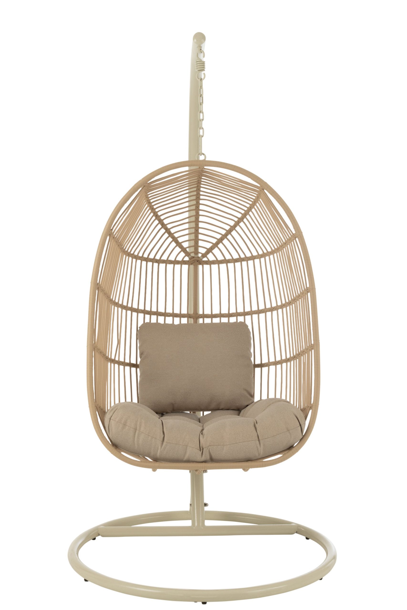 J-Line hangstoel Egga - metaal/koord - beige