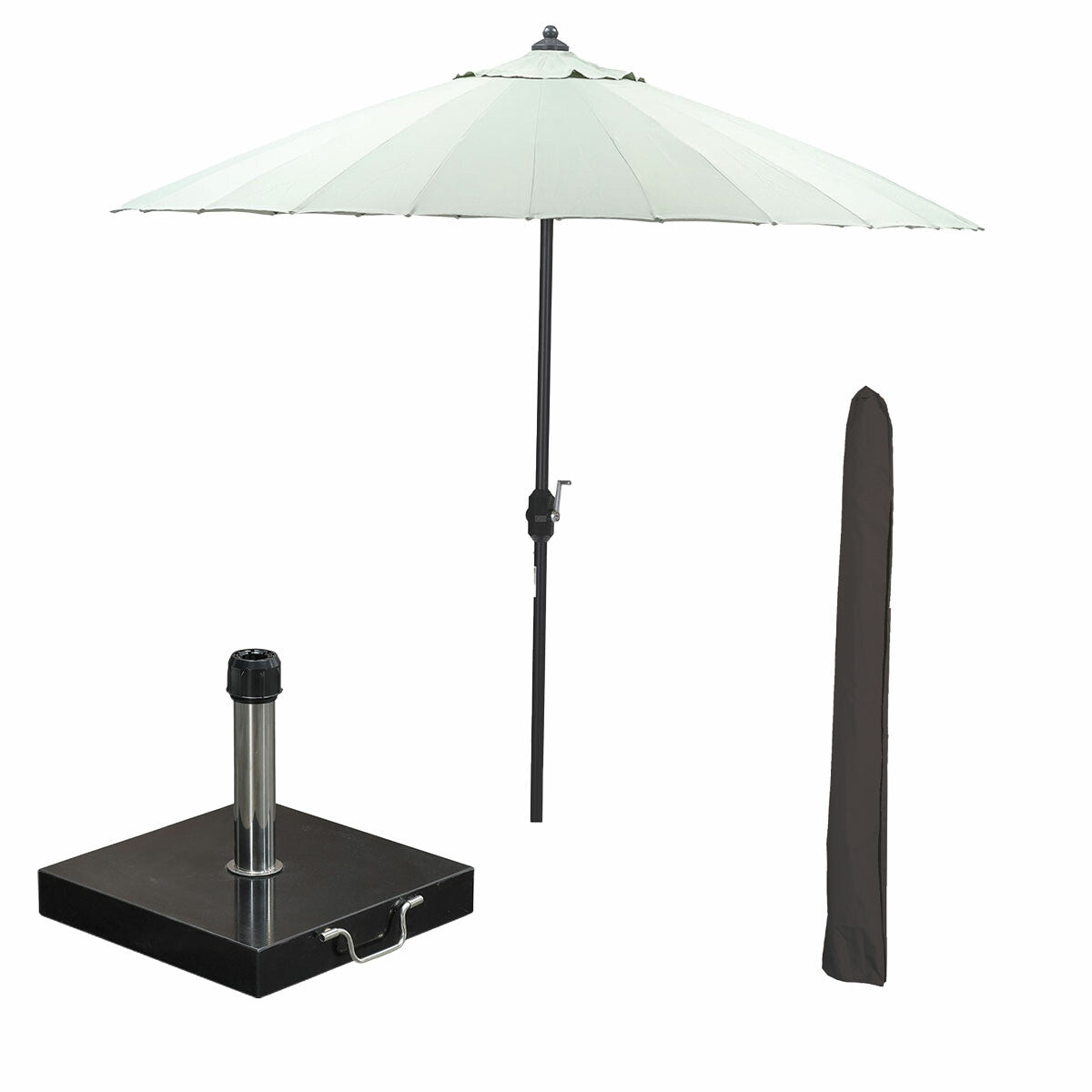 Garden Impressions stokparasol Manilla olijf Ø250 cm met 40kg Cosmo vo