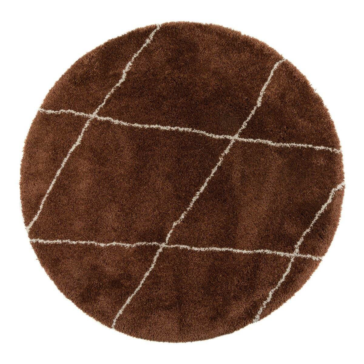 Interieur05 Berber vloerkleed Nea- roest/cream - 160 x 160 cm