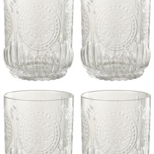 J-Line drinkglas Maya – glas – transparant – giftbox van 4 J-Line drinkglas Maya – glas – transparant – giftbox van 4