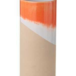 J-Line vaas Bal – keramiek – oranje/naturel – large