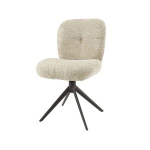 Giga Meubel Eetkamerstoel Comfort – Zand Bouclé – Draaibaar – Set van Giga Meubel Eetkamerstoel Comfort – Zand Bouclé – Draaibaar – Set van