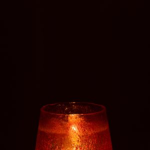 J-Line kaarshouder Stippen – glas – oranje – large