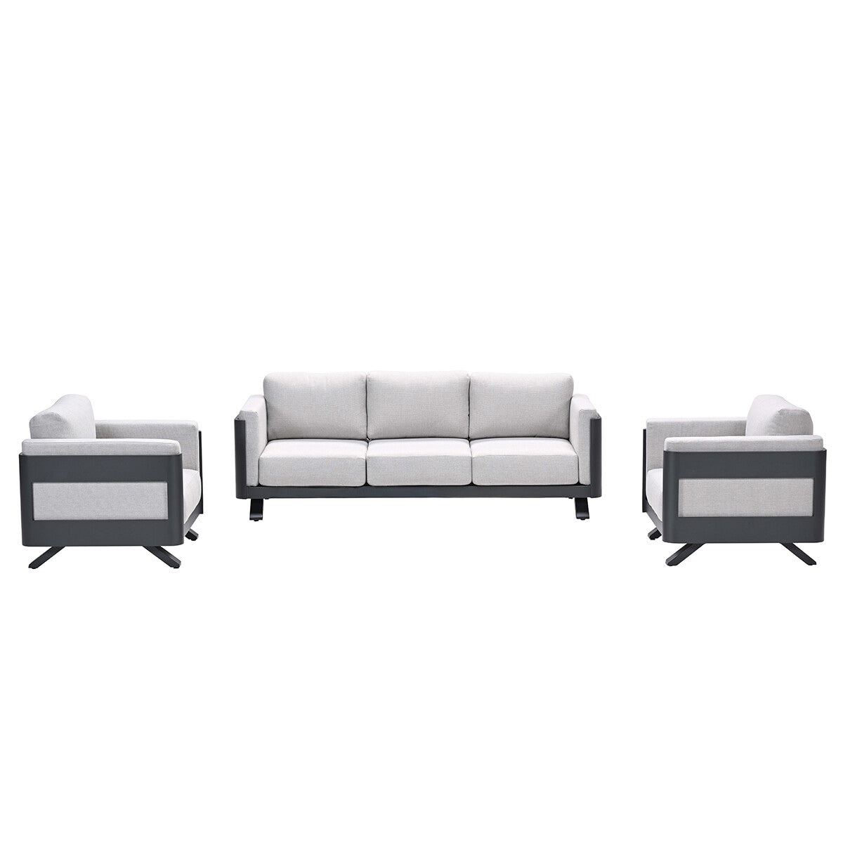 Garden Impressions loungeset Medellin 3-delig - donker grijs