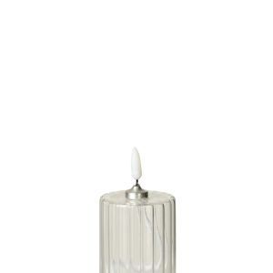 J-Line kaars Strepen – glas – transparant – small – LED J-Line kaars Strepen – glas – transparant – small – LED