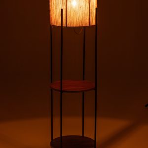 J-Line vloerlamp – ijzer/mango – naturel/zwart