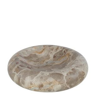 J-Line kom Rond Laag Marmer – steen – beige – large