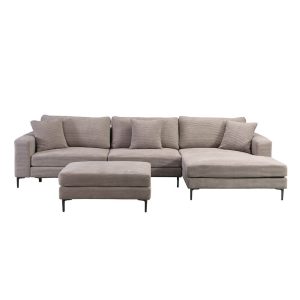 HOME DELUXE bank BELLANO beige L 340 x 188 x 94 cm – voetenbank: recht