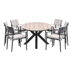 Garden Impressions tuinset Dane – Tulli – donker grijs – 220×115 cm –