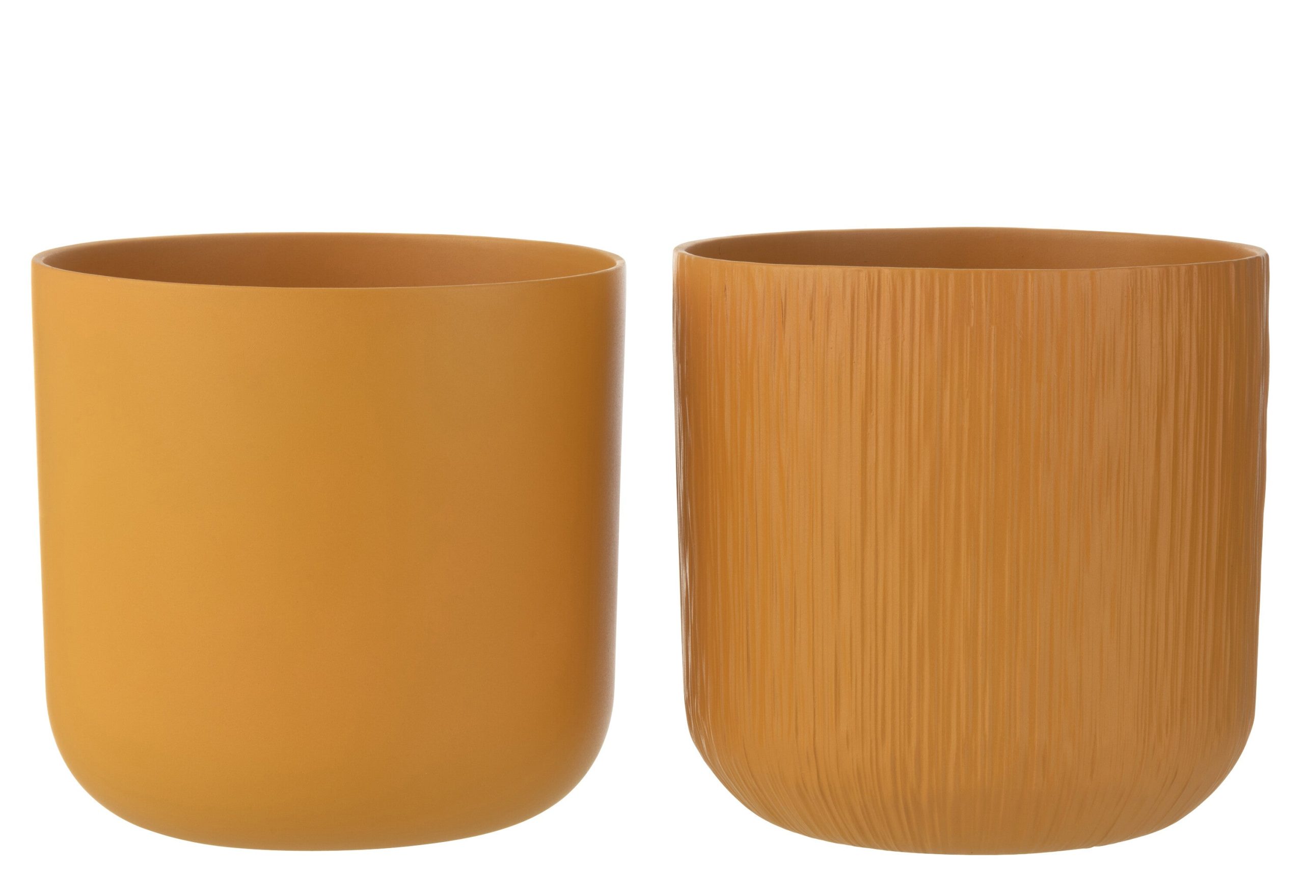 J-Line bloempot Gen - keramiek - oker - XXL - 2 stuks - Ø 26.5 cm