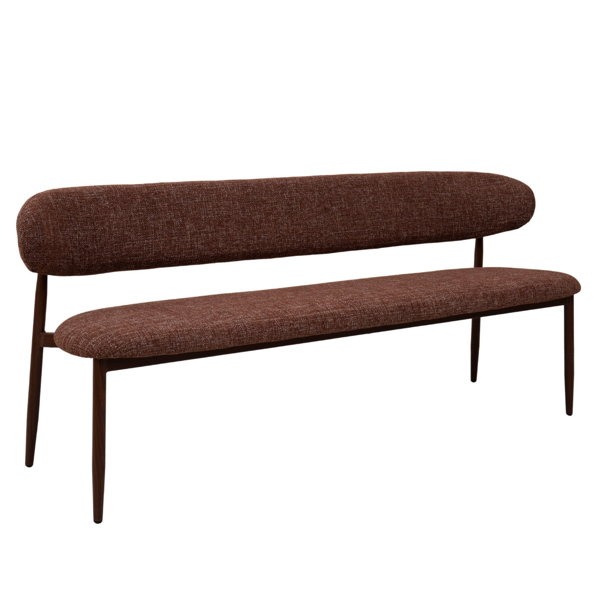 Giga Meubel Eetkamerbank Alexia - Stof - Rood/Walnoot - 160cm