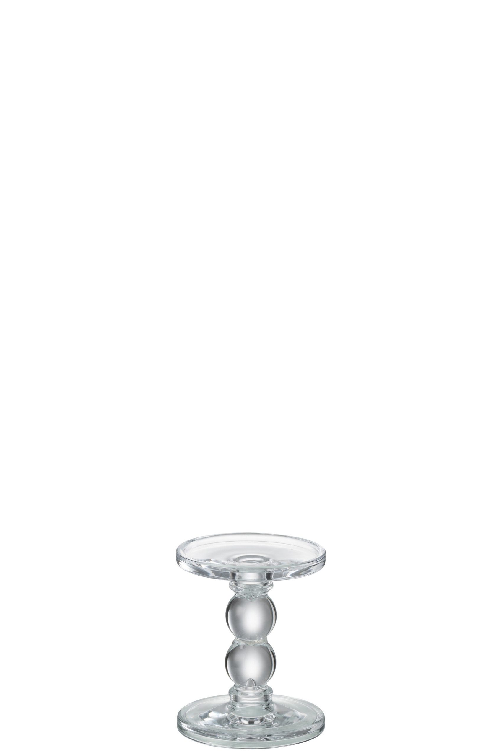 J-Line kaarshouder Druppels - glas - transparant - small
