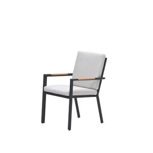 Felini dining fauteuil – carbon black – valley sand – light teaklook Felini dining fauteuil – carbon black – valley sand – light teaklook