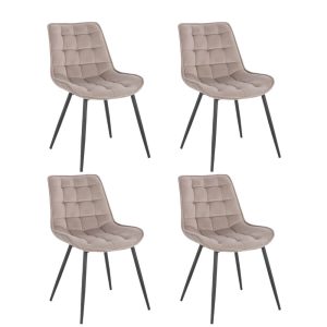 Home Deluxe gestoffeerde stoel IKALO lichtbruin Aantal: 4