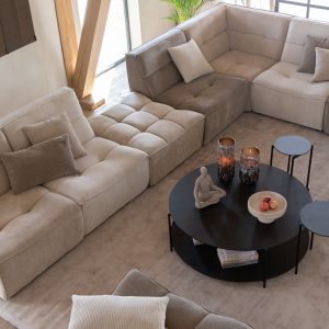 J-Line hoekzetel Grid – hout/schuim – beige J-Line hoekzetel Grid – hout/schuim – beige