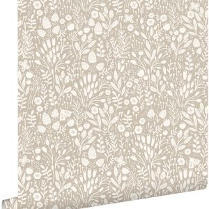 ESTAhome behang bloemetjes lichtbeige – 50 x 900 cm – 131253