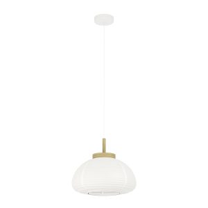EGLO hanglamp Summerhill – e27 – hout/papier – wit/bruin