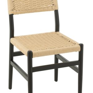 J-Line stoel Lap – beukenhout/touw – zwart