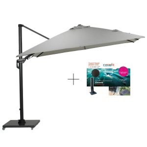 Garden Impressions Hawaii deluxe parasolset 300×300 carbon black royal
