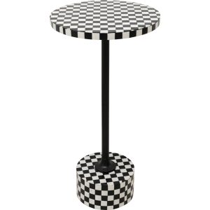 Kare Design Bijzettafel Domero Chess Ø25cm zwart en wit