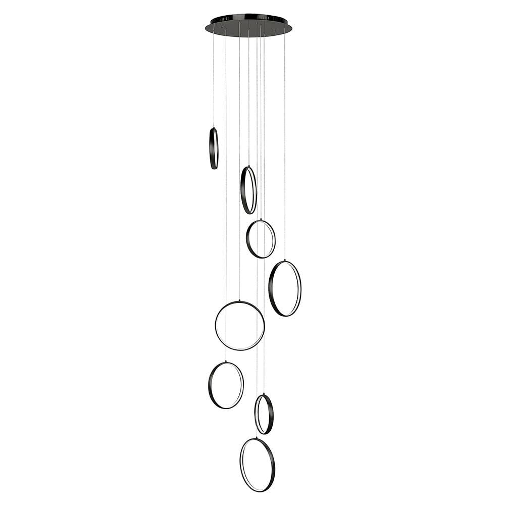 Highlight hanglamp Olympia - 8 lichts - 70 x 330 cm - zwart