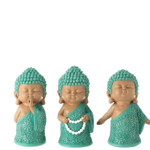 J-Line figuur Monnik Ketting – polyresin – azuur – 3 stuks