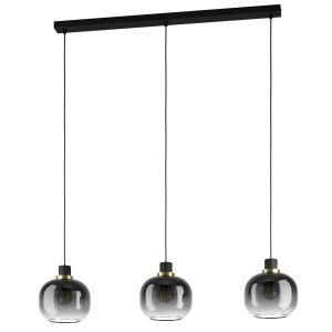 EGLO hanglamp Oilella – e27 – 95 cm – smoke glas – zwart EGLO hanglamp Oilella – e27 – 95 cm – smoke glas – zwart