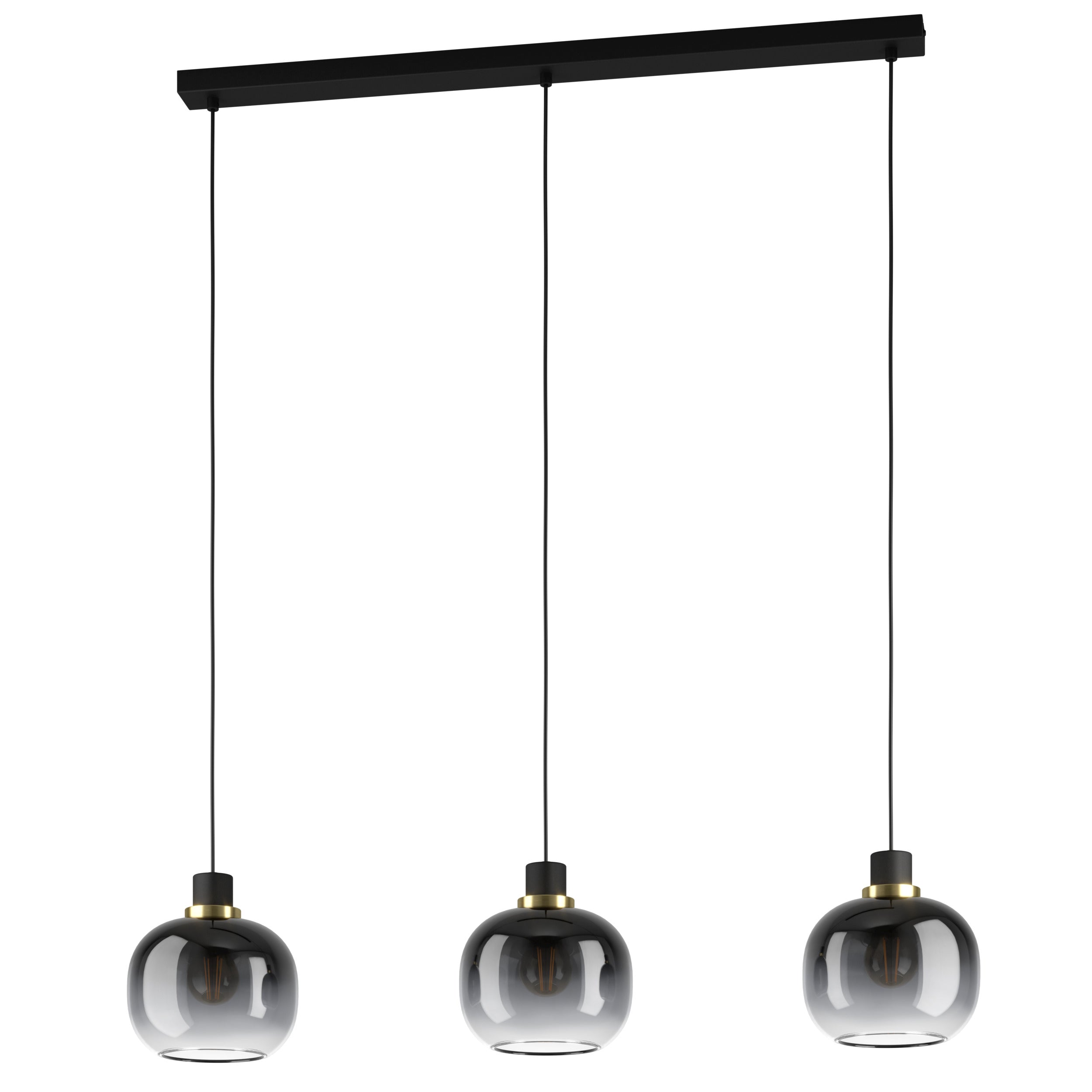 EGLO hanglamp Oilella - e27 - 95 cm - smoke glas - zwart