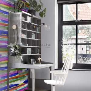 ESTAhome fotobehang geschilderde horizontale strepen blauw 186 x 279 c ESTAhome fotobehang geschilderde horizontale strepen blauw 186 x 279 c