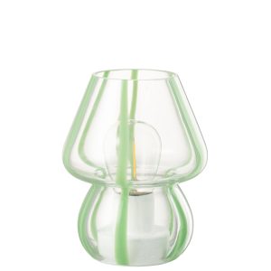 J-Line tafellamp Strepen – glas – transparant/groen – small