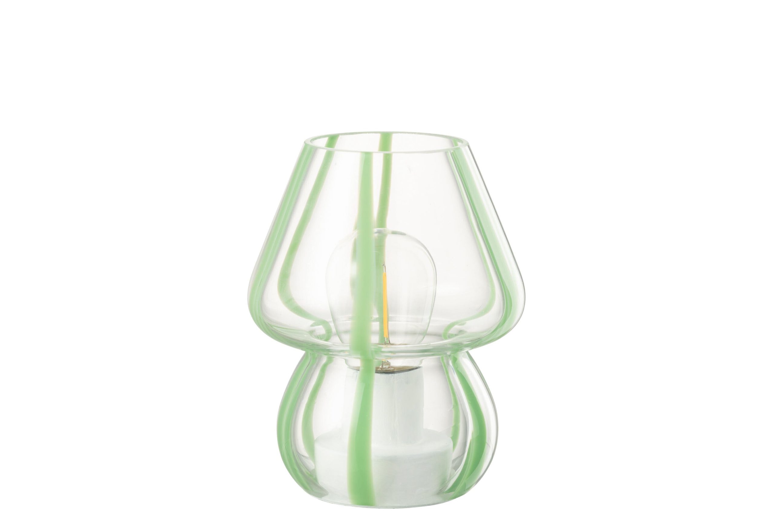 J-Line tafellamp Strepen - glas - transparant/groen - small