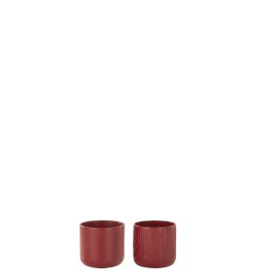 J-Line bloempot Gen – keramiek – rood – XXS – 2 stuks – Ø 7 cm J-Line bloempot Gen – keramiek – rood – XXS – 2 stuks – Ø 7 cm