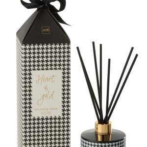 J-Line geurstokjes Heart Of Gold – Balsam & Cedar – glas – wit/zwart J-Line geurstokjes Heart Of Gold – Balsam & Cedar – glas – wit/zwart