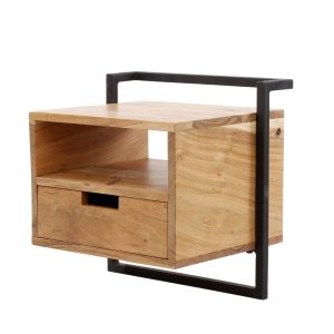 Giga Meubel Nachtkastje Air Solid – Naturel Acaciahout – 44x35x45cm
