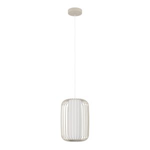 EGLO hanglamp Terrarosa – e27 – ø 24 cm – zand/wit – textiel EGLO hanglamp Terrarosa – e27 – ø 24 cm – zand/wit – textiel