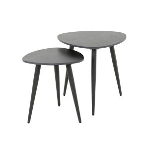Giga Meubel Bijzettafel Ceramic Driehoekig – Zwart Keramiek – Set van Giga Meubel Bijzettafel Ceramic Driehoekig – Zwart Keramiek – Set van