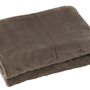 J-Line deken Snuggle – polyester – donkergrijs