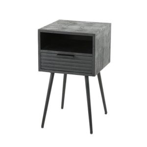 Giga Meubel Nachtkastje Marina – Zwart Hout – 35x35x60cm