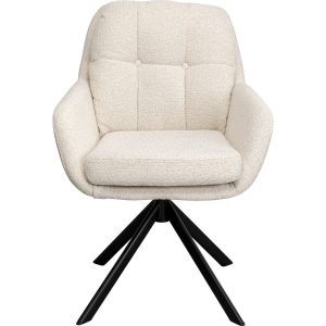 Kare Design Draaistoel met armleuningen Molly creme