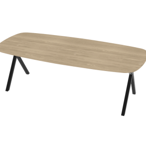 Firma Hout & Staal eettafel Deens Ovaal XY recht – matte lak – 220*100